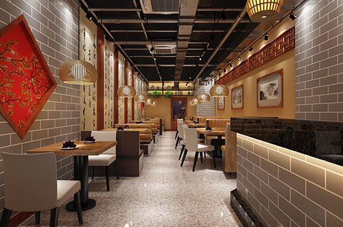 杨浦传统中式餐厅餐馆装修设计效果图