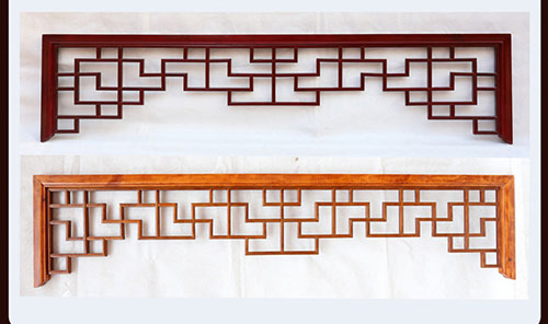 杨浦中式花格吊顶门楣挂落仿古落地罩在实际案例中的展示