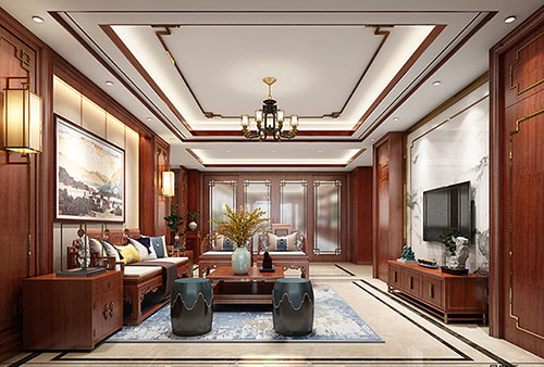 杨浦小清新格调的现代简约别墅中式设计装修效果图